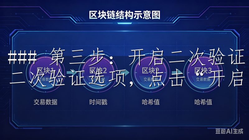 ### 第三步：开启二次验证 在“账户安全”页面中，找到二次验证选项，点击“开启”。